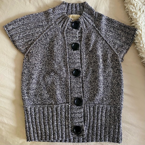 MICHAEL Michael Kors Marled Knit Short Sleeve Cardigan Sweater - Picture 3 of 15